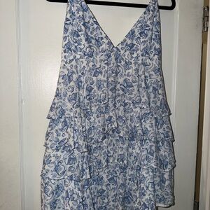 Hollister Blue & White Paisley Tie-Shoulder Sundress